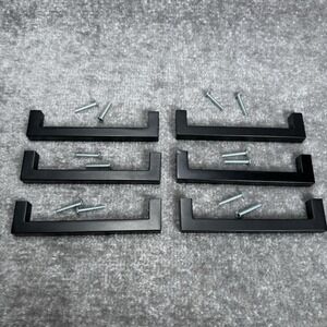 Pack of‎ 6 Matte Black Modern Stainless Steel Cabinet Handles Drawer Pulls